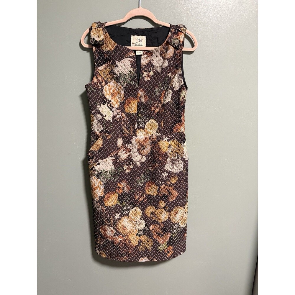 Anthropologie Tabitha floral dress size 10 bow detail at shoulder